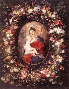 RUBENS, Pieter Pauwel The Virgin and Child in a Garland of Flower oil